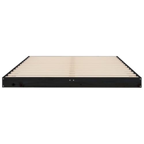 Cadre De Lit Sans Matelas Noir 120x190 Cm Bois De Pin Massif