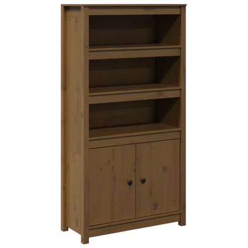 Buffet Haut Marron Miel 80x35x154 Cm Bois Massif De Pin