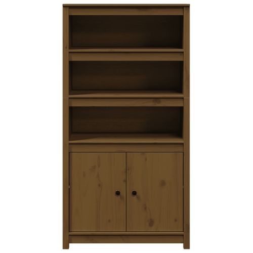 Buffet Haut Marron Miel 80x35x154 Cm Bois Massif De Pin