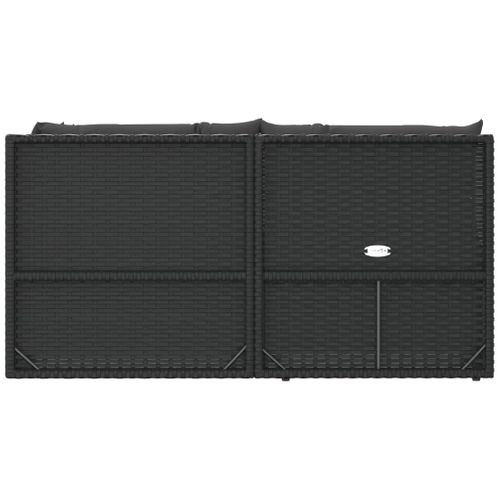 Salon De Jardin 5 Pièces Avec Coussins Noir Résine Tressée