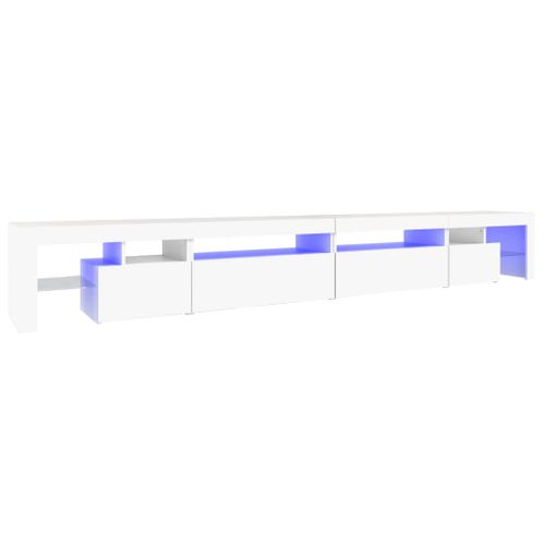 Meuble TV Avec Lumières LED Blanc 290x36,5x40 Cm