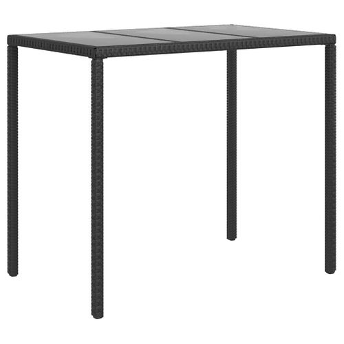 Salon De Jardin 6 Pièces Avec Coussins Noir Résine Tressée