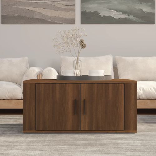 Table Basse Chêne Marron 80x50x36 Cm Bois Contreplaqué