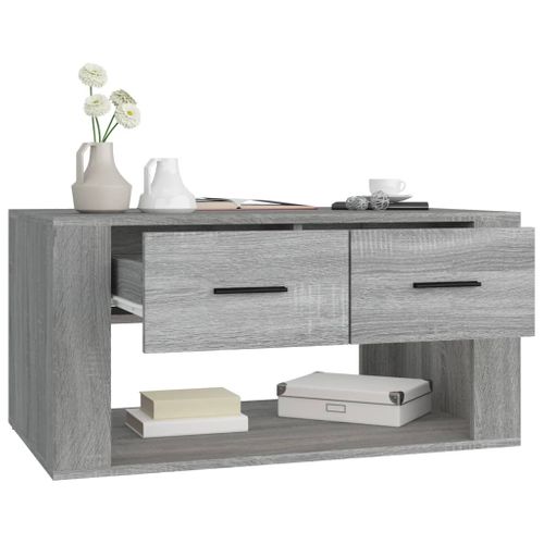 Table Basse Sonoma Gris 80x50x40 Cm Bois Contreplaqué