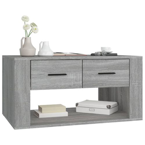 Table Basse Sonoma Gris 80x50x40 Cm Bois Contreplaqué
