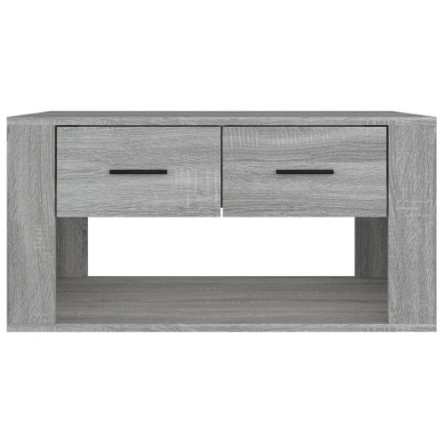 Table Basse Sonoma Gris 80x50x40 Cm Bois Contreplaqué