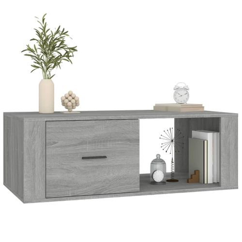 Table Basse Sonoma Gris 100x50,5x35 Cm Bois Contreplaqué