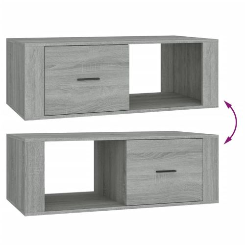 Table Basse Sonoma Gris 100x50,5x35 Cm Bois Contreplaqué