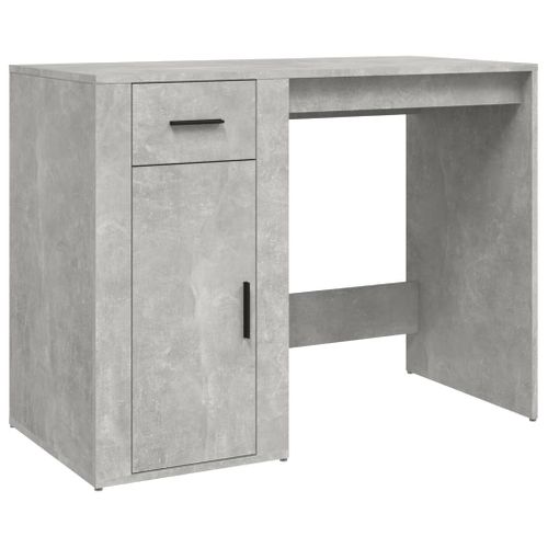 Bureau Gris Béton 100x49x75 Cm Bois Contreplaqué