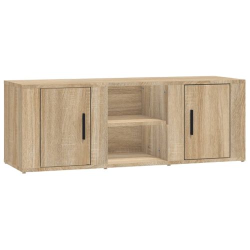 Meuble TV Chêne Sonoma 100x31,5x35 Cm Bois Contreplaqué