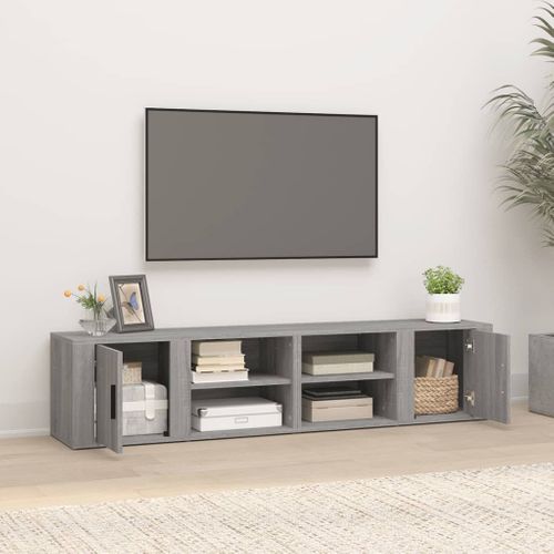 Meubles TV 2 Pièces Sonoma Gris 80x31,5x36 Cm Bois Contreplaqué