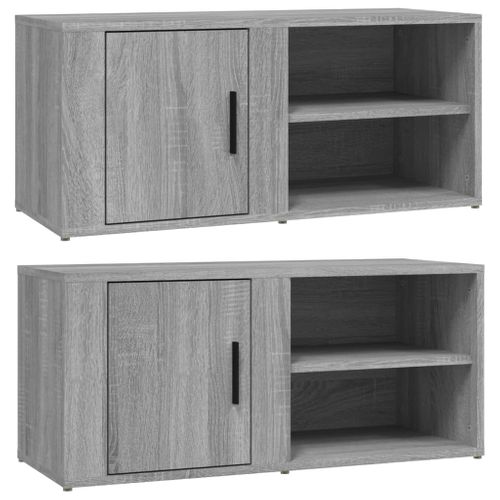 Meubles TV 2 Pièces Sonoma Gris 80x31,5x36 Cm Bois Contreplaqué