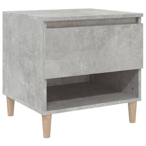 Table De Chevet Gris Béton 50x46x50 Cm Bois Contreplaqué