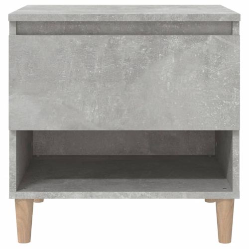 Table De Chevet Gris Béton 50x46x50 Cm Bois Contreplaqué