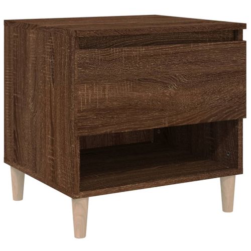 Table De Chevet Chêne Brun 50x46x50 Cm Bois Contreplaqué