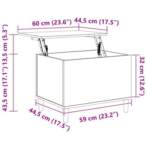 Table Basse Blanc 60x44,5x45 Cm Bois Contreplaqué