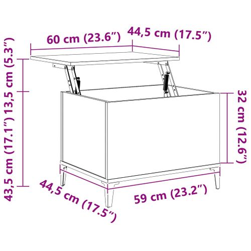 Table Basse Blanc 60x44,5x45 Cm Bois Contreplaqué