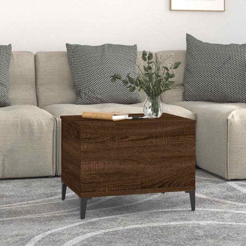 Table Basse Chêne Marron 60x44,5x45 Cm Bois Contreplaqué
