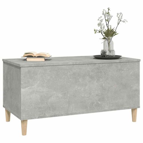 Table Basse Gris Béton 90x44,5x45 Cm Bois Contreplaqué