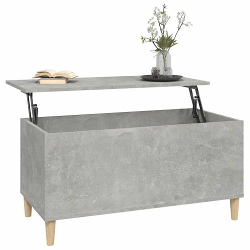 Table Basse Gris Béton 90x44,5x45 Cm Bois Contreplaqué