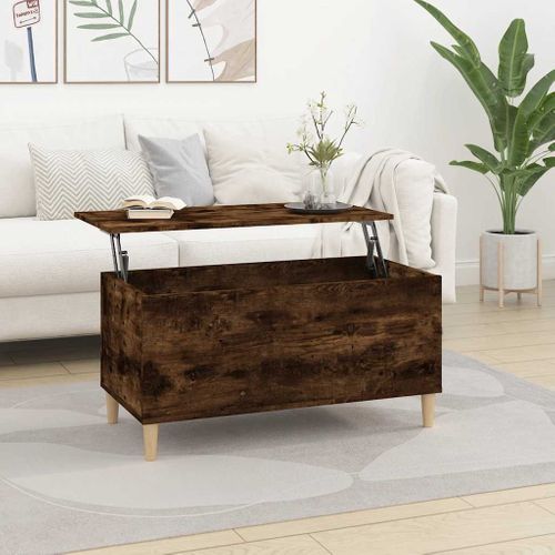 Table Basse Chêne Fumé 90x44,5x45 Cm Bois Contreplaqué