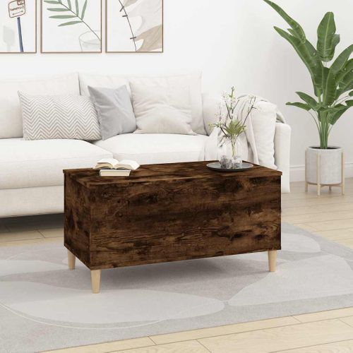 Table Basse Chêne Fumé 90x44,5x45 Cm Bois Contreplaqué