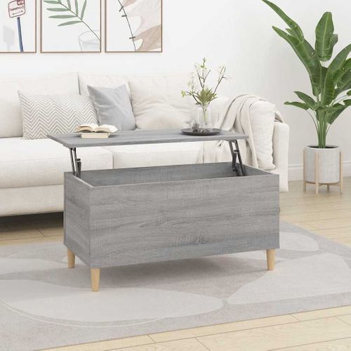 Table Basse Sonoma Gris 90x44,5x45 Cm Bois Contreplaqué