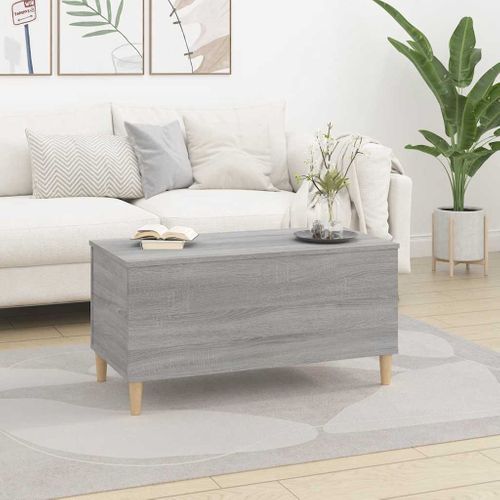 Table Basse Sonoma Gris 90x44,5x45 Cm Bois Contreplaqué