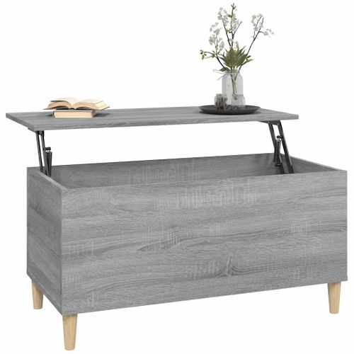 Table Basse Sonoma Gris 90x44,5x45 Cm Bois Contreplaqué