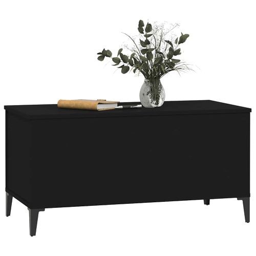 Table Basse Noir 90x44,5x45 Cm Bois Contreplaqué