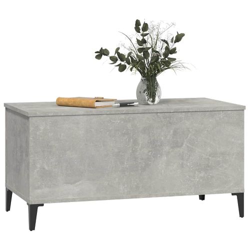 Table Basse Gris Béton 90x44,5x45 Cm Bois Contreplaqué