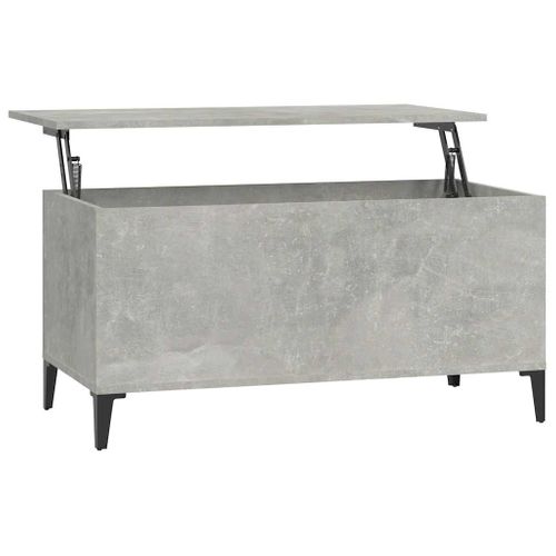 Table Basse Gris Béton 90x44,5x45 Cm Bois Contreplaqué
