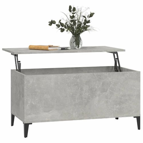 Table Basse Gris Béton 90x44,5x45 Cm Bois Contreplaqué