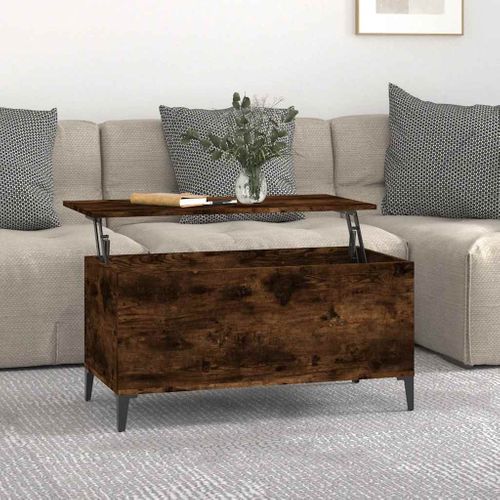 Table Basse Chêne Fumé 90x44,5x45 Cm Bois Contreplaqué