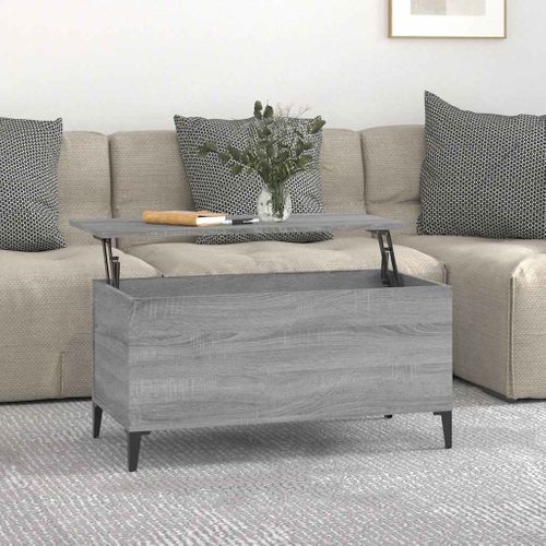 Table Basse Sonoma Gris 90x44,5x45 Cm Bois Contreplaqué