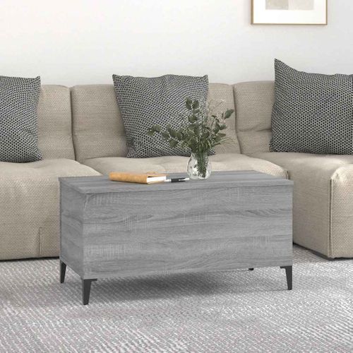 Table Basse Sonoma Gris 90x44,5x45 Cm Bois Contreplaqué