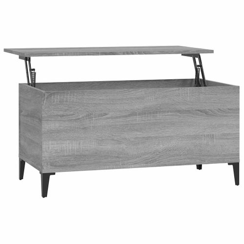 Table Basse Sonoma Gris 90x44,5x45 Cm Bois Contreplaqué