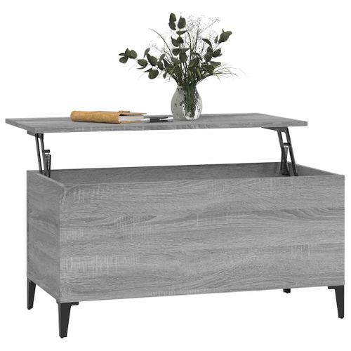Table Basse Sonoma Gris 90x44,5x45 Cm Bois Contreplaqué
