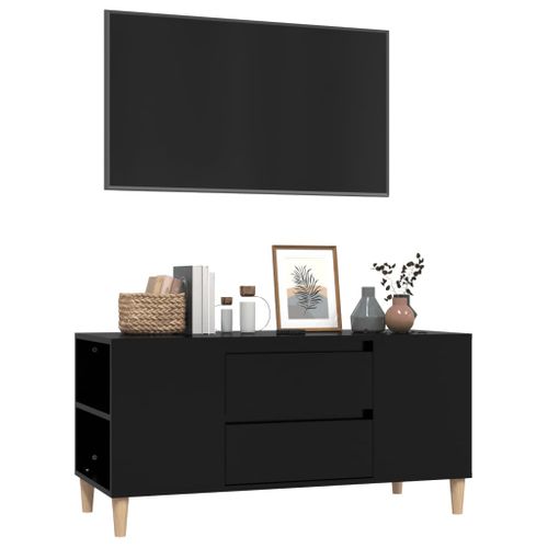 Meuble TV Noir 102x44,5x50 Cm Bois Contreplaqué