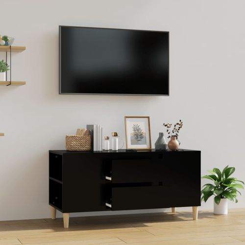 Meuble TV Noir 102x44,5x50 Cm Bois Contreplaqué