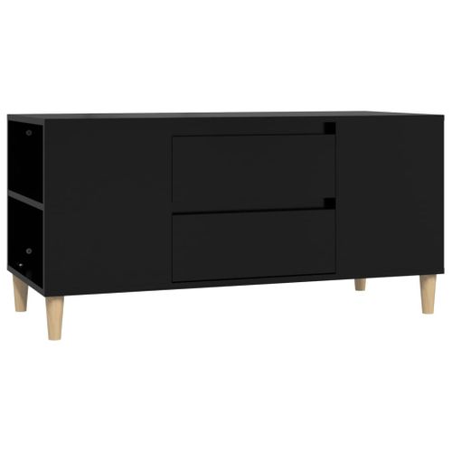 Meuble TV Noir 102x44,5x50 Cm Bois Contreplaqué