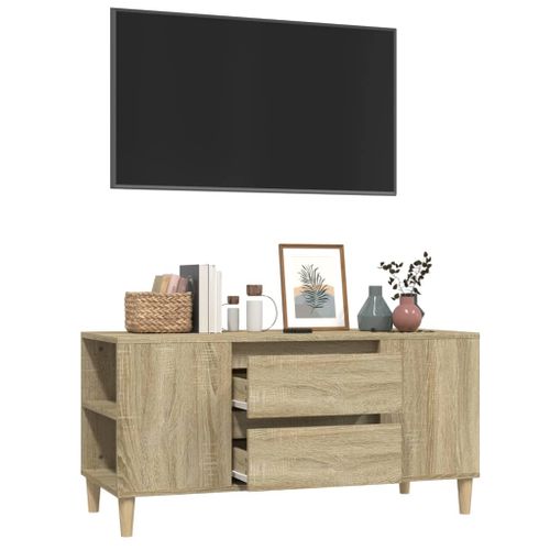 Meuble TV Chêne Sonoma 102x44,5x50 Cm Bois Contreplaqué