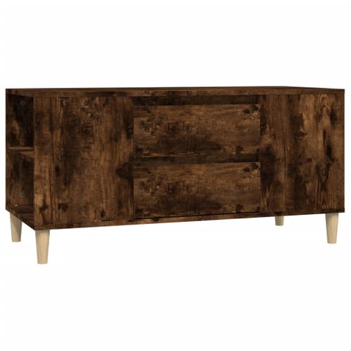 Meuble TV Chêne Fumé 102x44,5x50 Cm Bois Contreplaqué