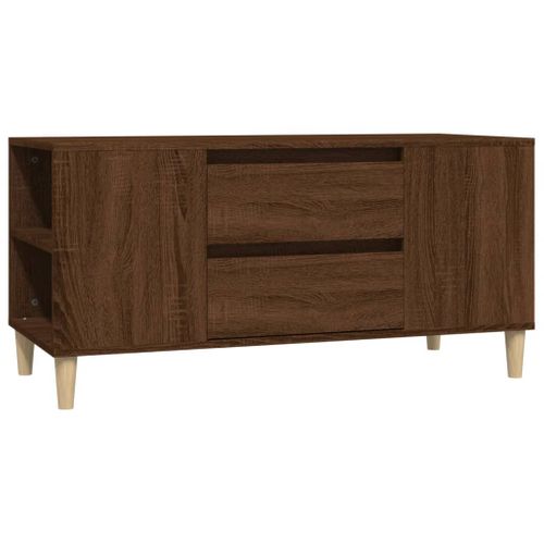 Meuble TV Chêne Marron 102x44,5x50 Cm Bois Contreplaqué