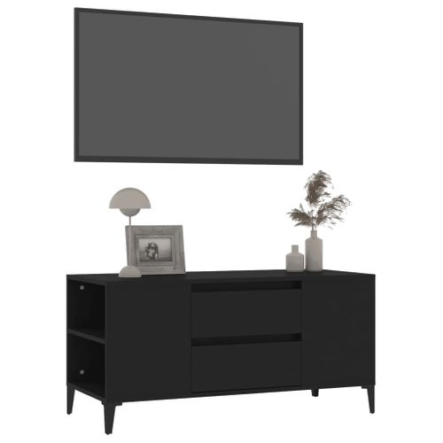 Meuble TV Noir 102x44,5x50 Cm Bois Contreplaqué