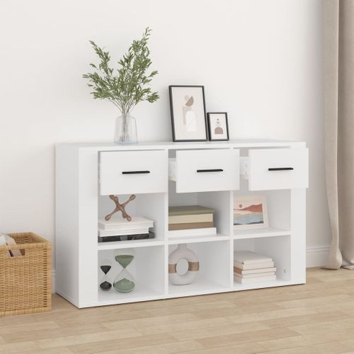 Buffet Blanc 100x30x59,5 Cm Bois Contreplaqué