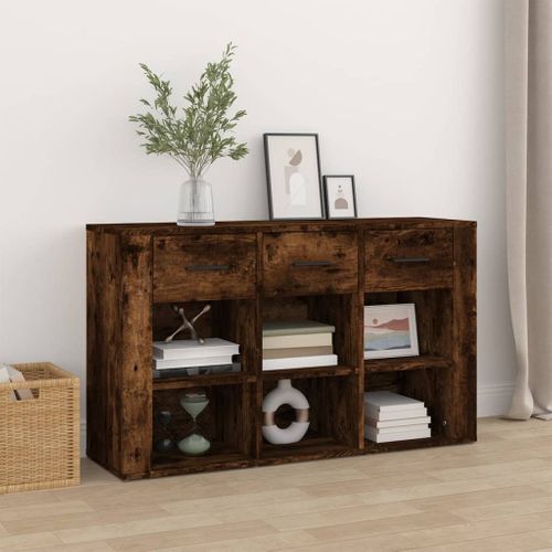 Buffet Chêne Fumé 100x30x59,5 Cm Bois Contreplaqué