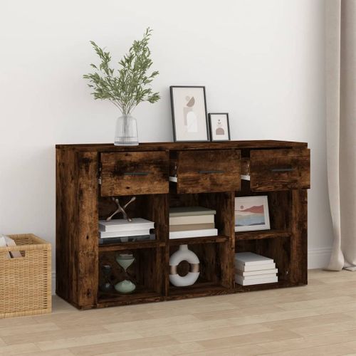 Buffet Chêne Fumé 100x30x59,5 Cm Bois Contreplaqué