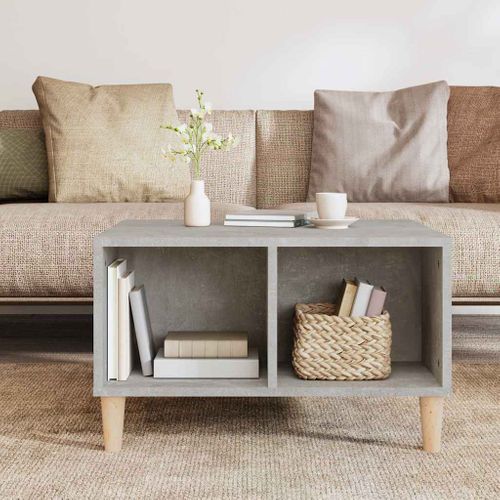 Table Basse Gris Béton 60x50x36,5 Cm Bois Contreplaqué