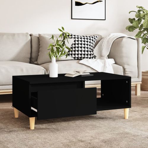 Table Basse Noir 90x50x36,5 Cm Bois Contreplaqué